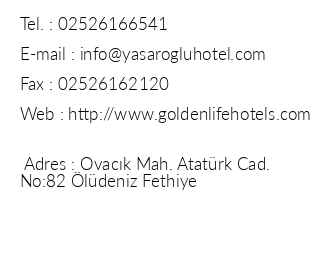 Golden Life Resort & Spa iletiim bilgileri